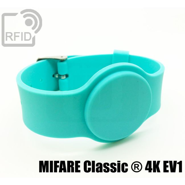 BR10C09 Braccialetti RFID silicone fibbia Mifare Classic ® 4K Ev1 thumbnail