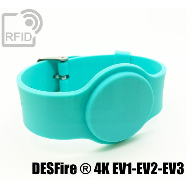 BR10C10 Braccialetti RFID silicone fibbia NFC Desfire ® 4K Ev1-Ev2-Ev3 thumbnail