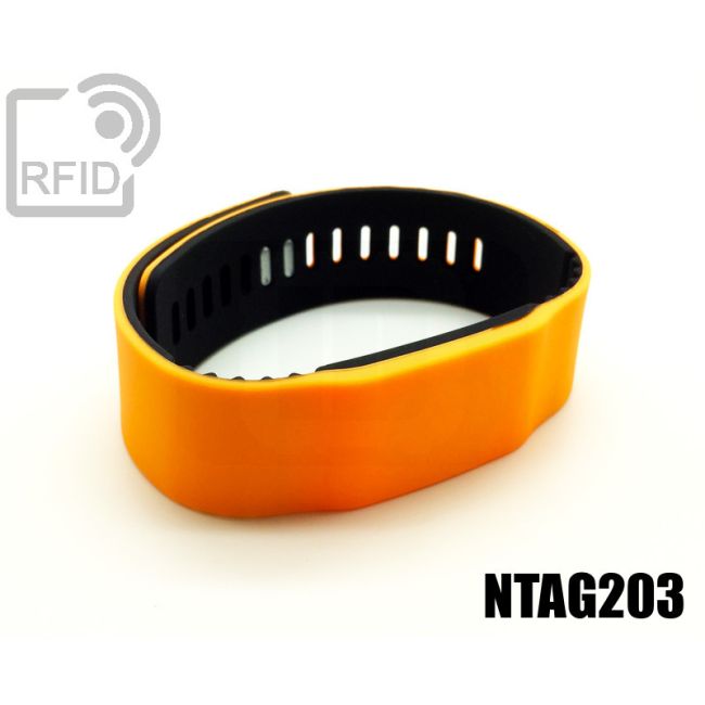 BR14C35 Braccialetti RFID silicone bicolore NFC Ntag203 thumbnail