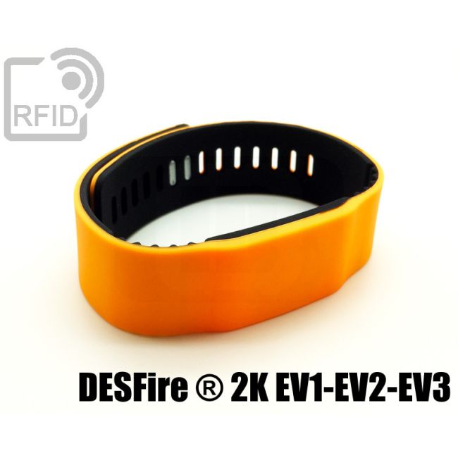 BR14C44 Braccialetti RFID silicone bicolore NFC Desfire ® 2K EV1-EV2-EV3 thumbnail