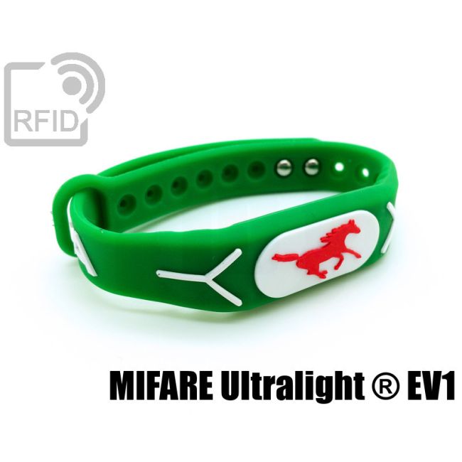 BR19C46 Braccialetti RFID silicone rilievo NFC Mifare Ultralight ® EV1 thumbnail