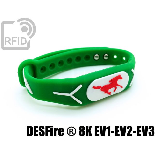 BR19C50 Braccialetti RFID silicone rilievo NFC Desfire ® 8K EV1-EV2-EV3 thumbnail