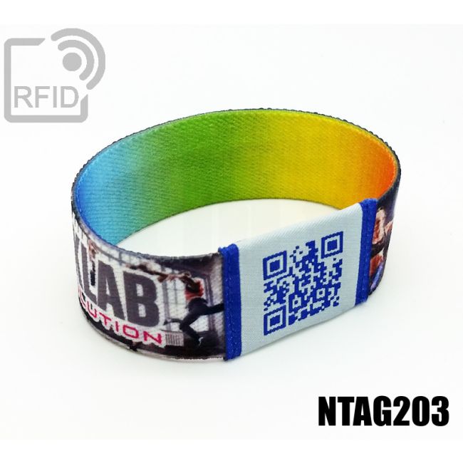 BR21C35 Braccialetti RFID elastico 25 mm NFC Ntag203 thumbnail