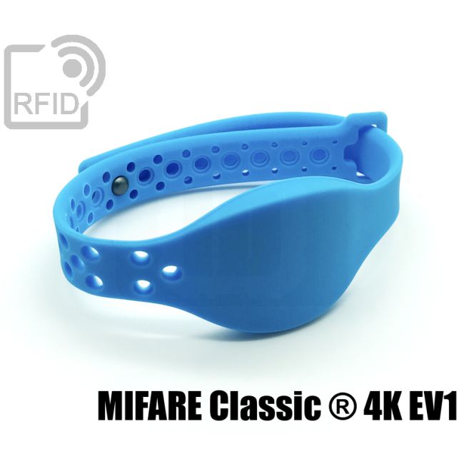 BR22C09 Braccialetti RFID silicone regolabile Mifare Classic ® 4K Ev1 swatch