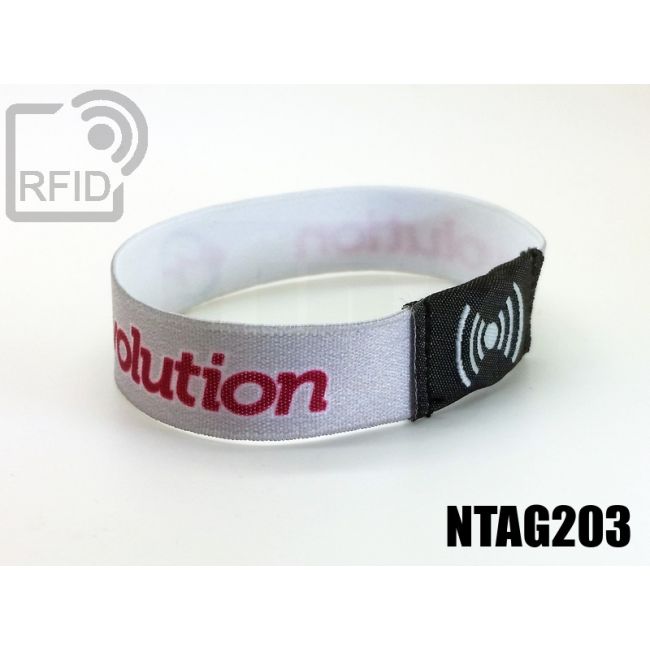 BR23C35 Braccialetti RFID elastico 15 mm NFC Ntag203 thumbnail