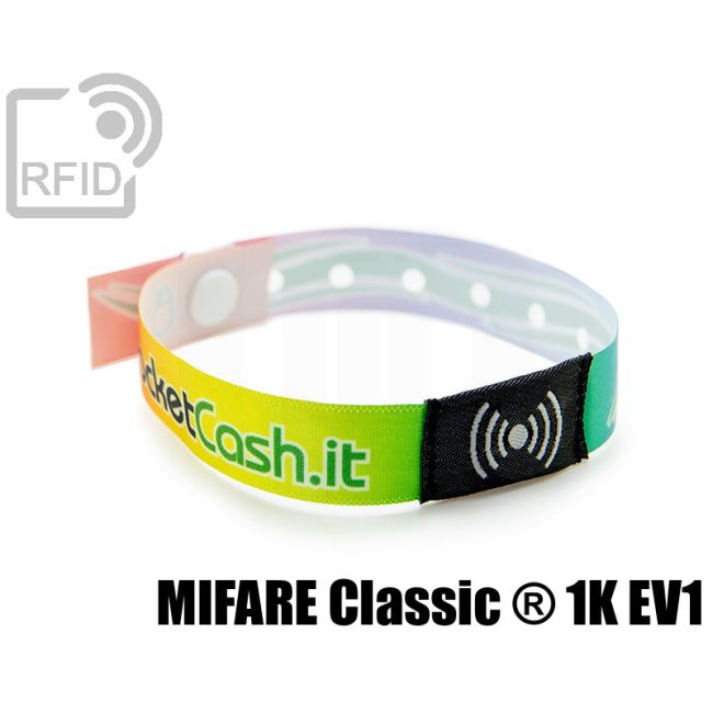 BR26C08 Braccialetti RFID in raso monouso Mifare Classic ® 1K Ev1 thumbnail