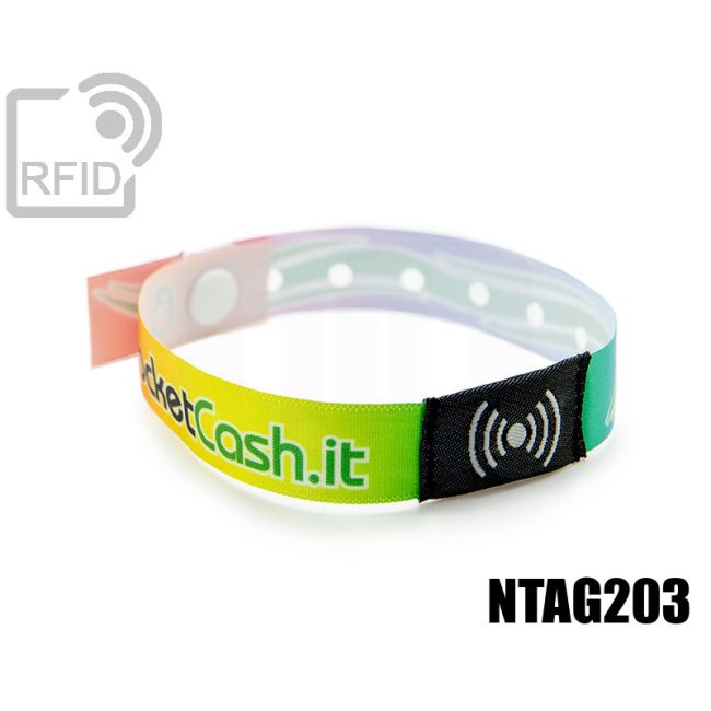 BR26C35 Braccialetti RFID in raso monouso NFC Ntag203 thumbnail