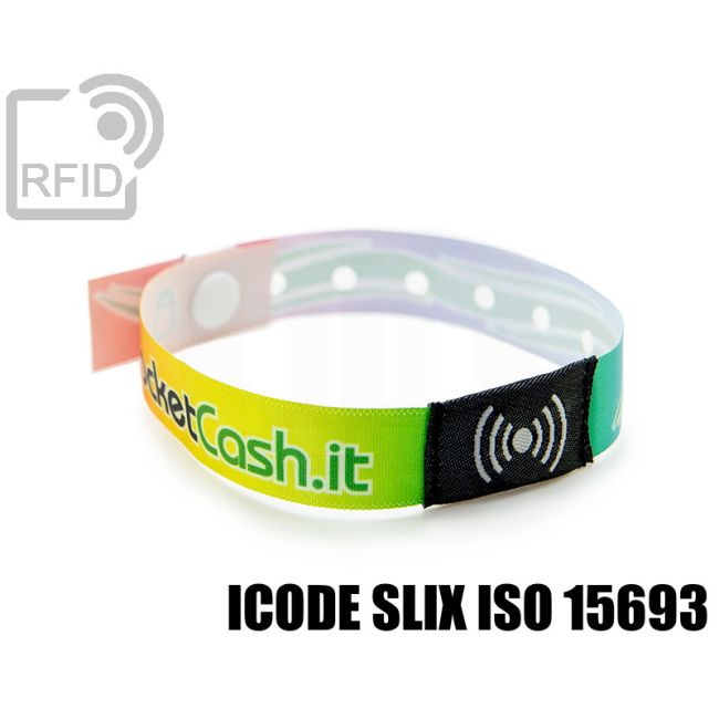 BR26C53 Braccialetti RFID in raso monouso ICode SLIX iso 15693 thumbnail