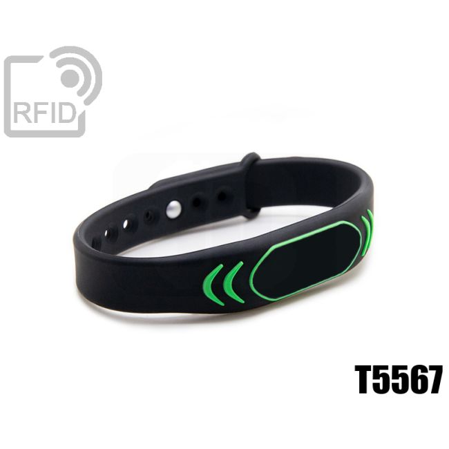 BR27C04 Braccialetti RFID silicone clip metallo T5567 swatch