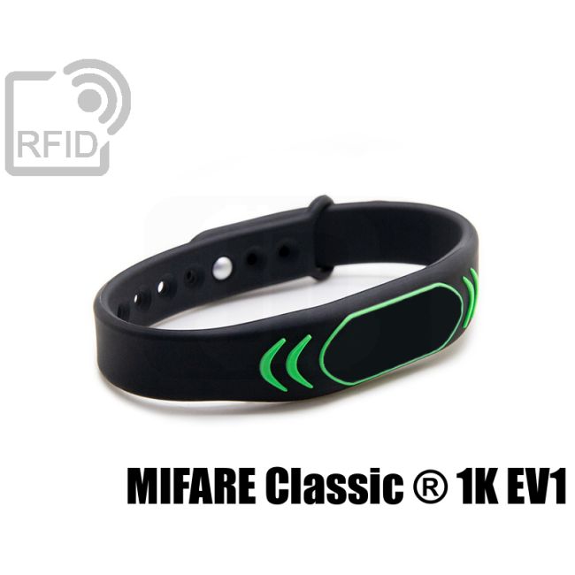 BR27C08 Braccialetti RFID silicone clip metallo Mifare Classic ® 1K Ev1 swatch