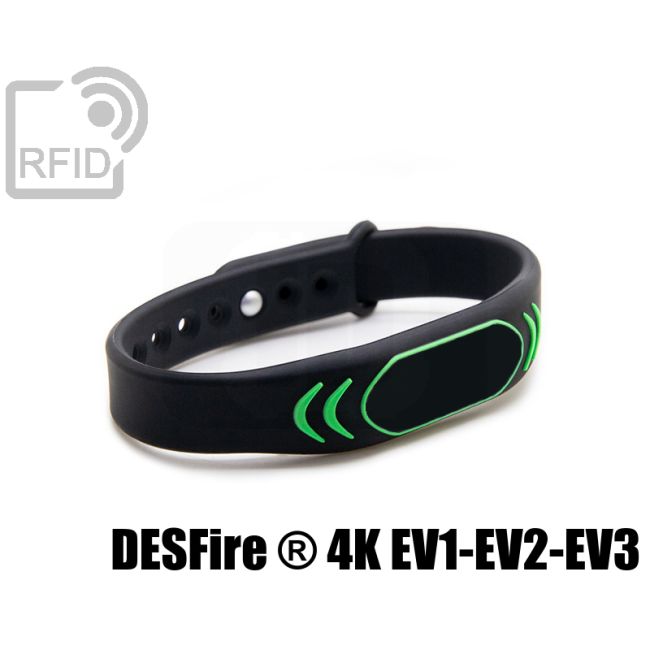 BR27C10 Braccialetti RFID silicone clip metallo NFC Desfire ® 4K Ev1-Ev2-Ev3 swatch