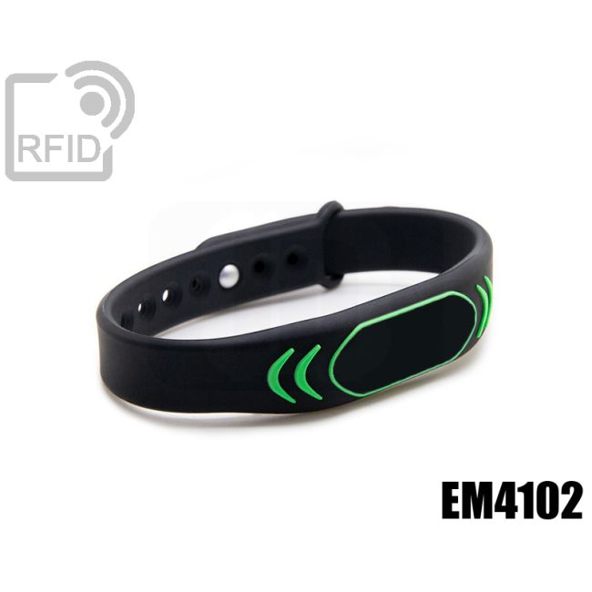 BR27C17 Braccialetti RFID silicone clip metallo EM4102 swatch