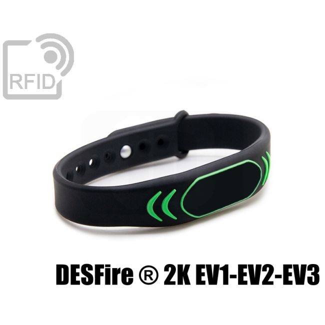 BR27C44 Braccialetti RFID silicone clip metallo NFC Desfire ® 2K EV1-EV2-EV3 swatch