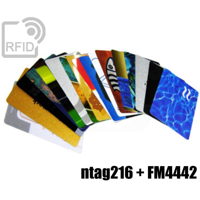 CD02D52 Tessere stampate doppio triplo chip NFC ntag216 + FM4442 thumbnail