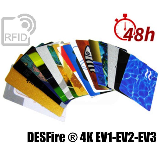 CR03C10 Tessere card stampa 48H RFID NFC Desfire ® 4K Ev1-Ev2-Ev3 swatch