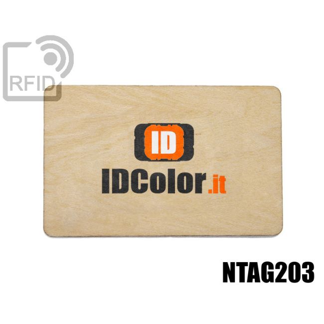 CR04C35 Tessere in legno personalizzate RFID NFC Ntag203 thumbnail