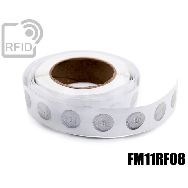 EH02C07 Etichette 30 mm diam. RFID trasparente FM11RF08 thumbnail