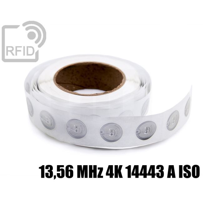 EH02C45 Etichette 30 mm diam. RFID trasparente 13