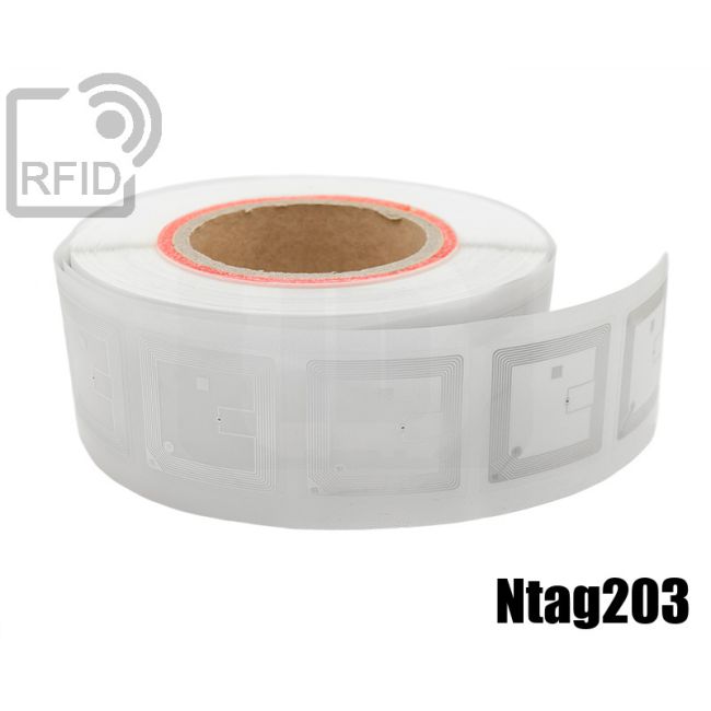 EH03C35 Etichette 50 x 50 mm RFID trasparente NFC Ntag203 thumbnail