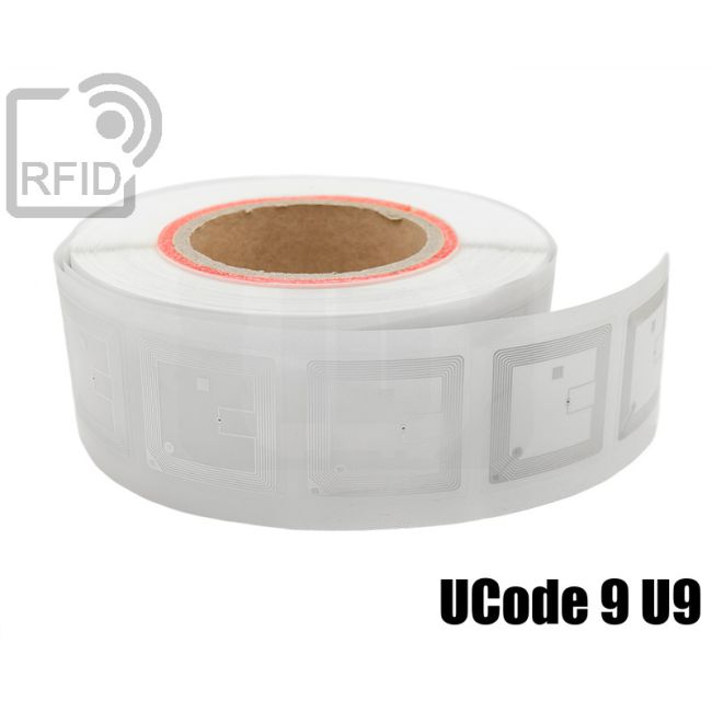 EH03C38 Etichette 50 x 50 mm RFID trasparente UCode 9 U9 thumbnail