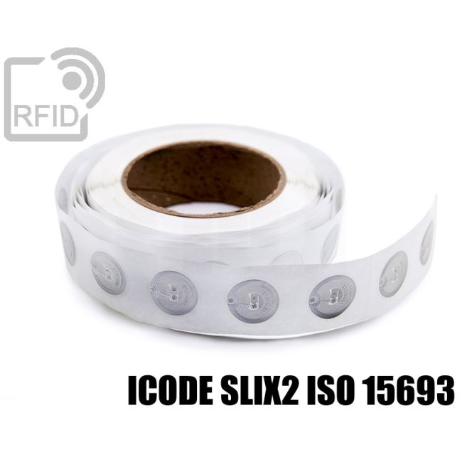 EH04C85 Etichette 25 mm diam. RFID trasparente NFC ICode SLIX2 iso 15693 swatch