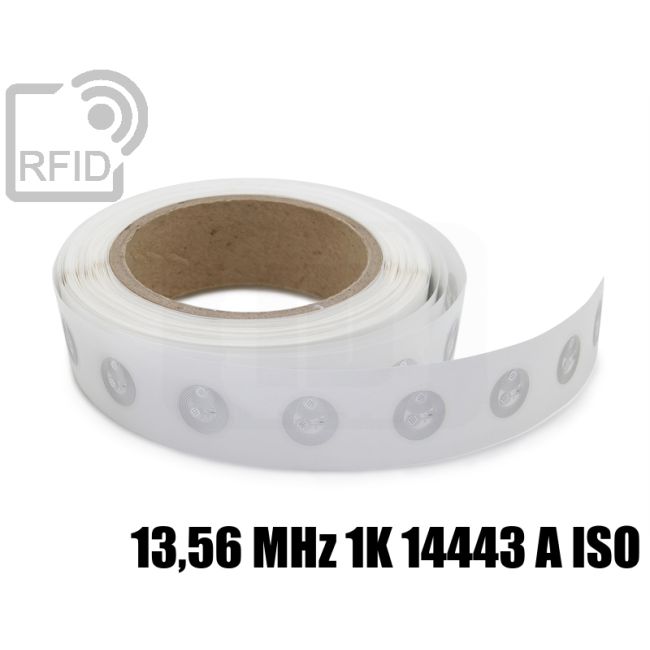 EH19C23 Etichette 18 mm diam. RFID trasparente 13