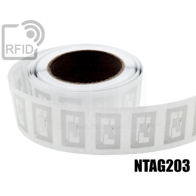 EH22C35 Etichette 21 x 12 mm RFID trasparente NFC Ntag203 swatch