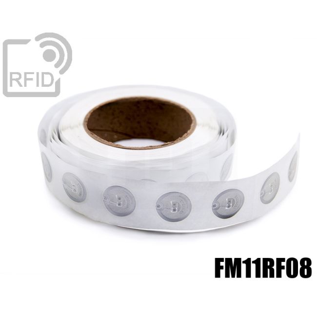 EH23C07 Etichette 38 mm diam RFID trasparente FM11RF08 swatch