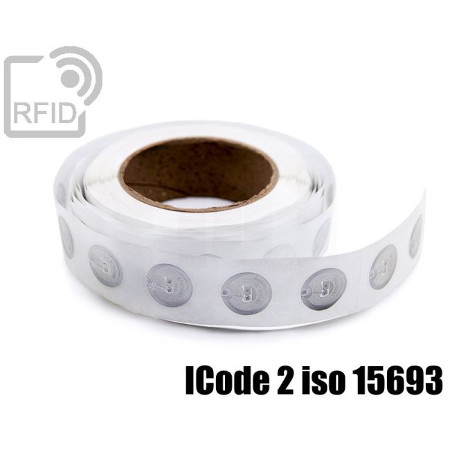 EH23C51 Etichette 38 mm diam RFID trasparente ICode 2 iso 15693 swatch