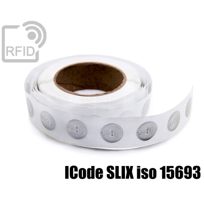 EH23C53 Etichette 38 mm diam RFID trasparente ICode SLIX iso 15693 swatch