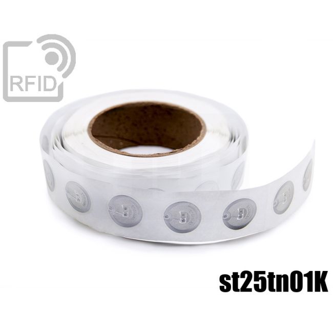 EH23C94 Etichette 38 mm diam RFID trasparente NFC st25tn01K swatch