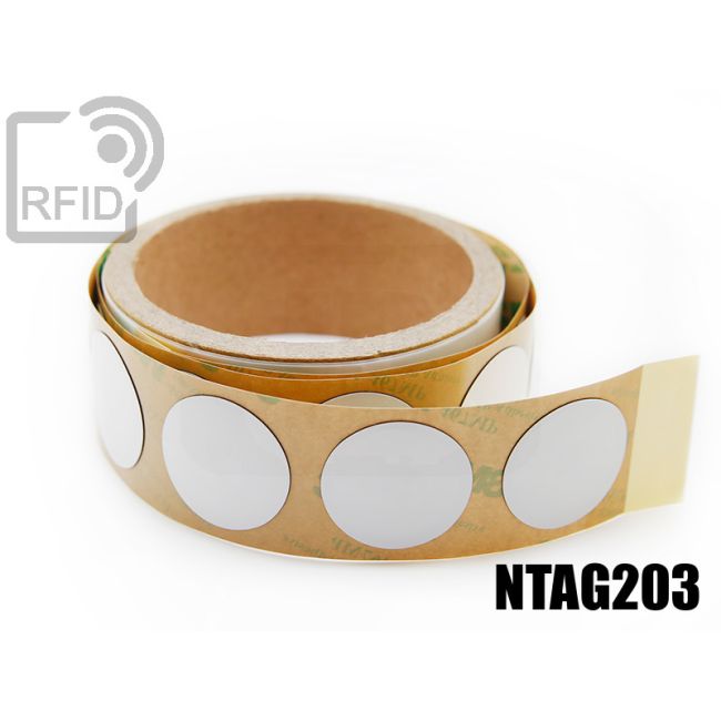 ES04C35 Etichette 30 mm diam. RFID antimetallo NFC Ntag203 swatch