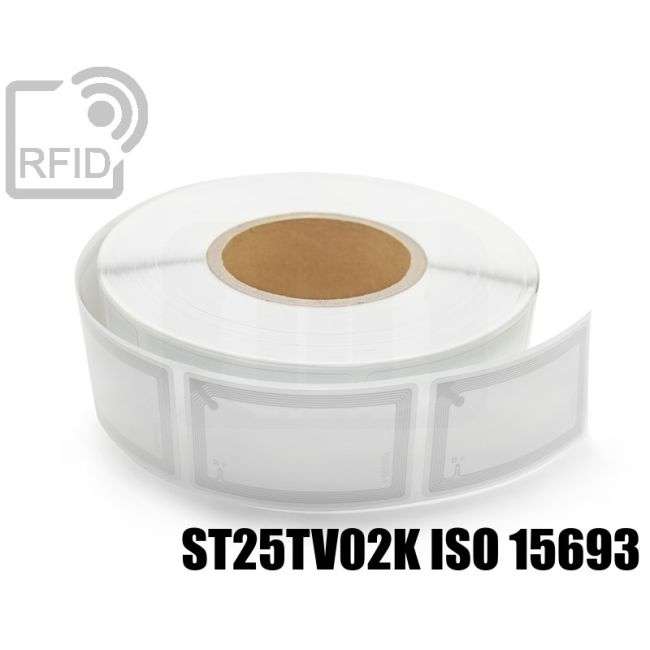 ES06C87 Etichette 49 x 81 mm RFID per biblioteche NFC st25TV02K iso 15693 swatch