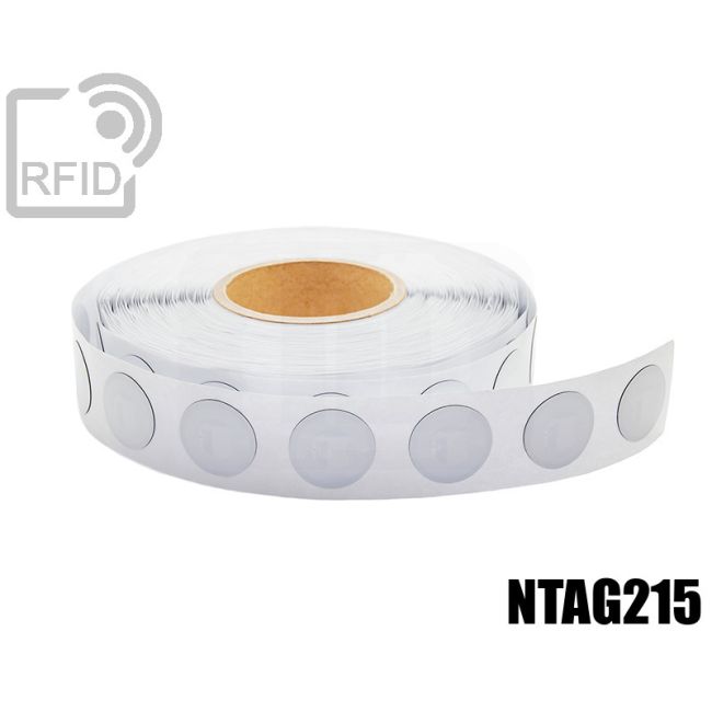 ES18C73 Etichette 35 mm diam. RFID antimetallo NFC ntag215 swatch