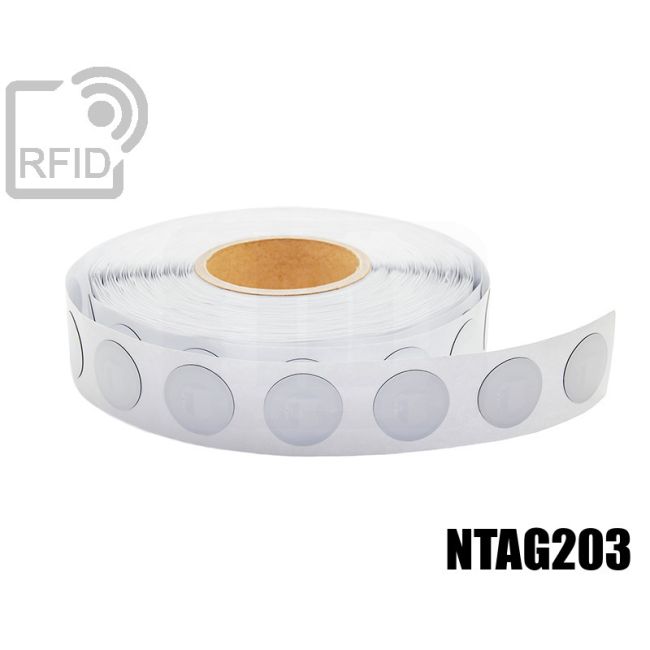 ES19C35 Etichette 18 mm diam. RFID antimetallo NFC Ntag203 swatch