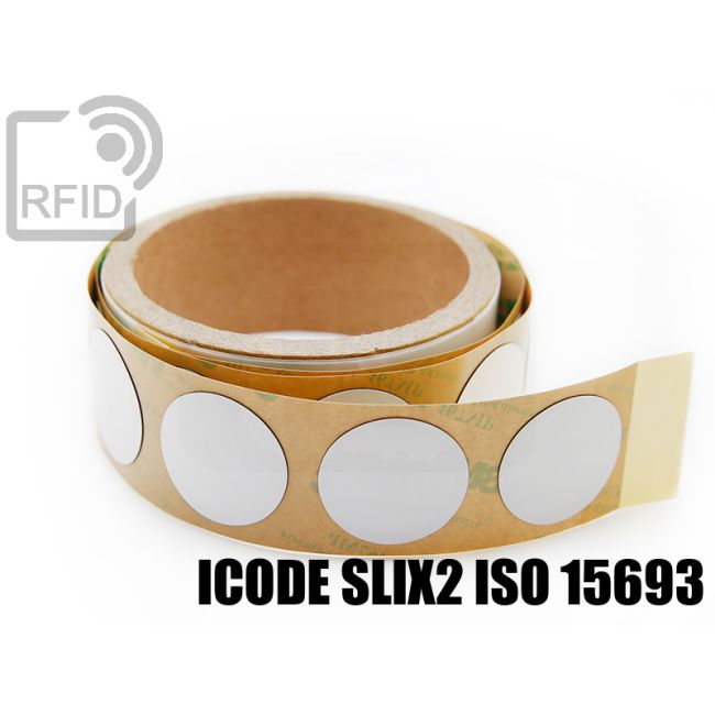 ES23C85 Etichette 25 mm diam. RFID antimetallo NFC ICode SLIX2 iso 15693 swatch