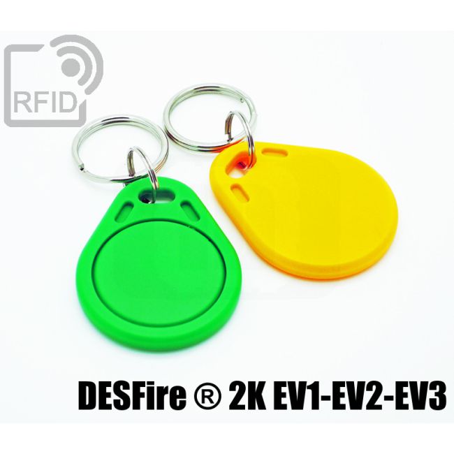 KY01C44 Portachiavi tag RFID piatto NFC Desfire ® 2K EV1-EV2-EV3 thumbnail