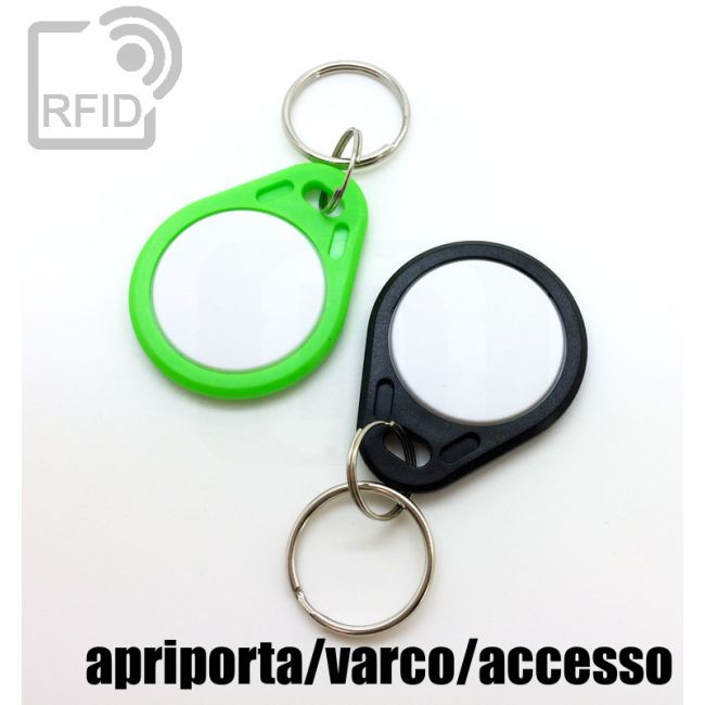 KY02C71 Portachiavi RFID piatto bicolore apriporta-varco-accesso thumbnail