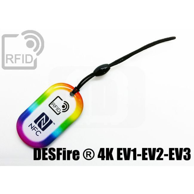 KY04C10 Portachiavi RFID ovale NFC Desfire ® 4K Ev1-Ev2-Ev3 thumbnail