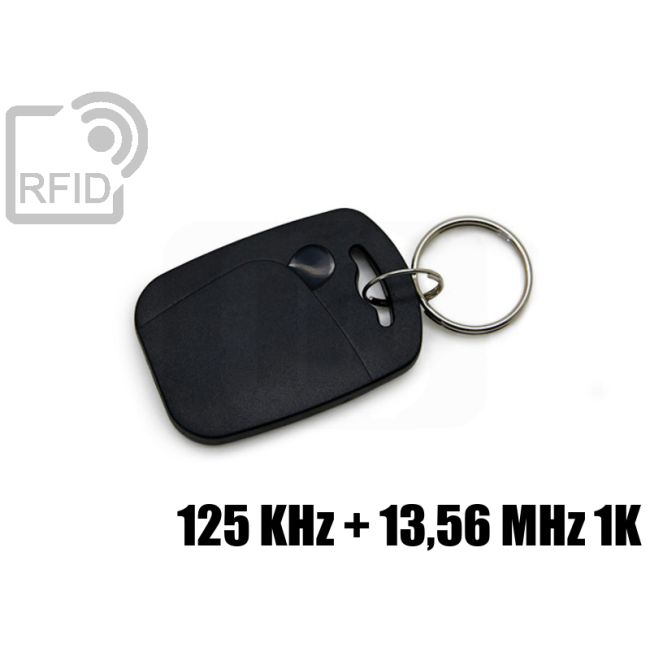 KY08D01 Portachiavi tag RFID abs doppio chip 125 KHz + 13