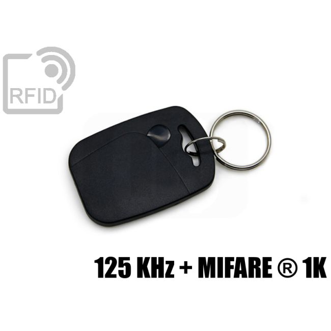 KY08D02 Portachiavi tag RFID abs doppio chip 125 KHz + Mifare ® 1K swatch