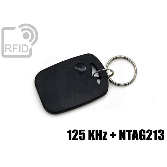 KY08D27 Portachiavi tag RFID abs doppio chip NFC 125 KHz + ntag213 swatch