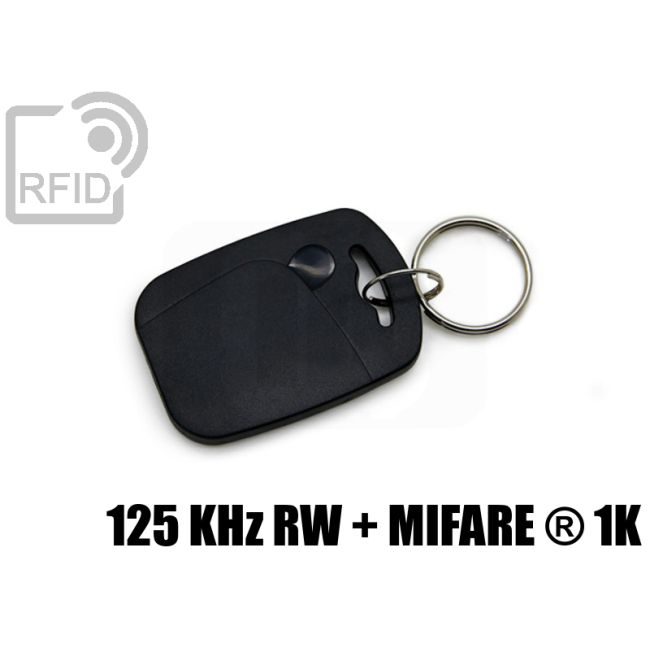 KY08D29 Portachiavi tag RFID abs doppio chip 125 KHz RW + Mifare ® 1K swatch