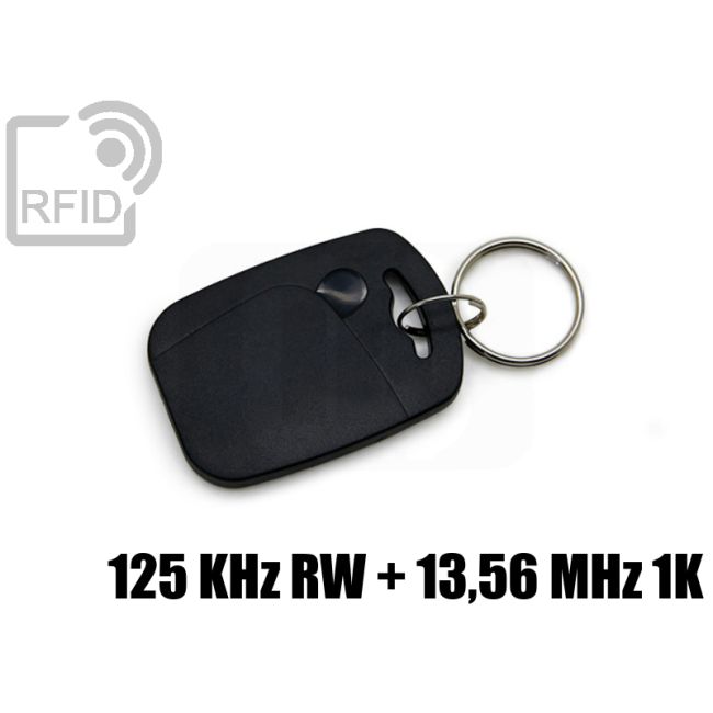 KY08D30 Portachiavi tag RFID abs doppio chip 125 KHz RW + 13