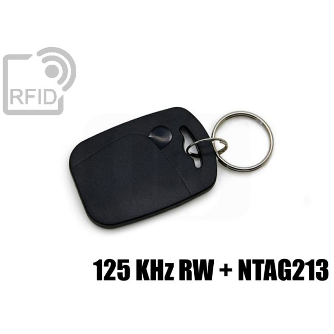 KY08D31 Portachiavi tag RFID abs doppio chip NFC 125 KHz RW + ntag213 swatch