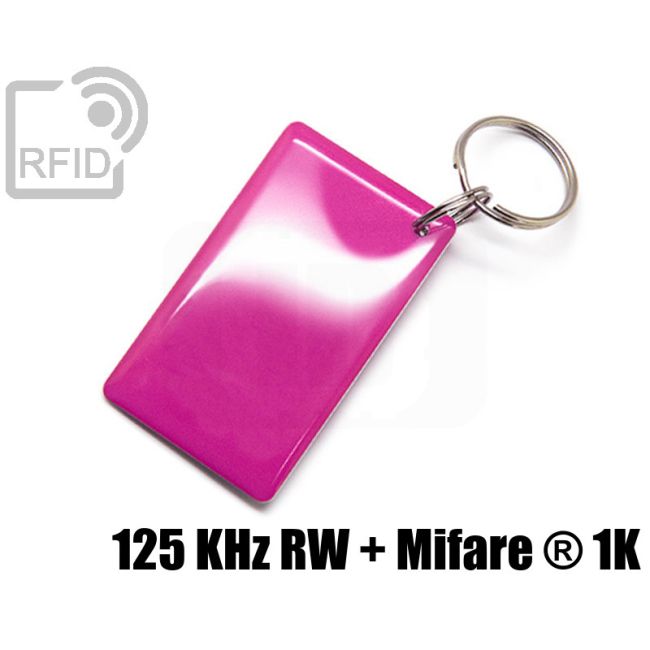 KY09D29 Portachiavi tag RFID large doppio chip 125 KHz RW + Mifare ® 1K swatch