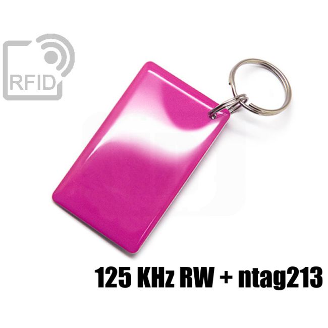 KY09D31 Portachiavi tag RFID large doppio chip NFC 125 KHz RW + ntag213 swatch