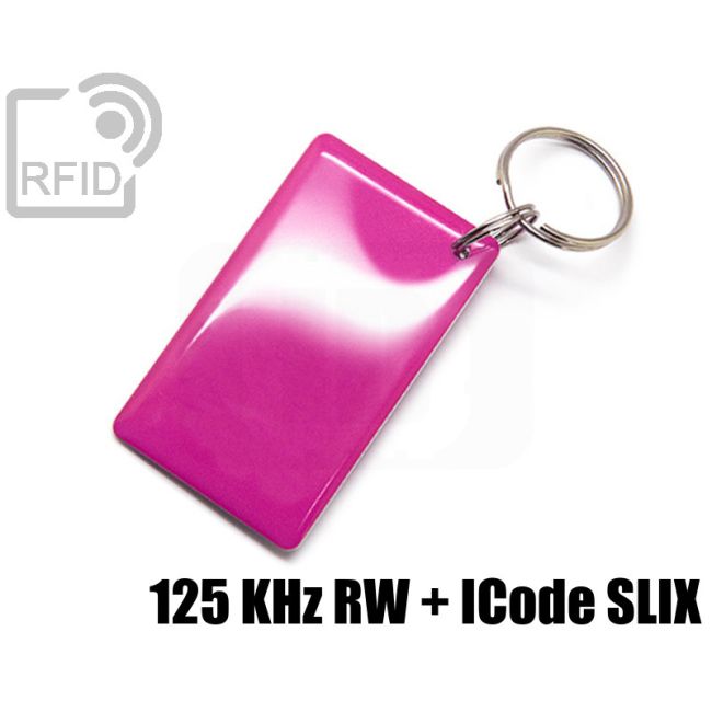 KY09D33 Portachiavi tag RFID large doppio chip 125 KHz RW + ICode SLIX swatch