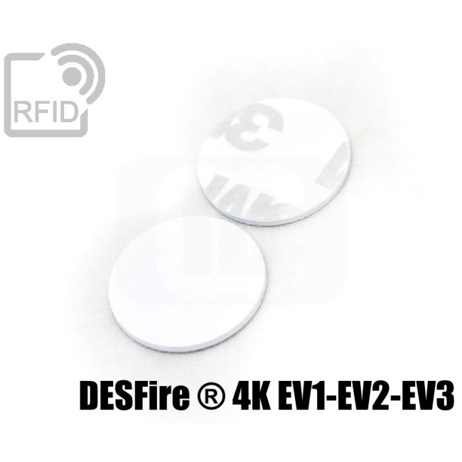 TR02C10 Dischi adesivo RFID PVC NFC Desfire ® 4K Ev1-Ev2-Ev3 swatch